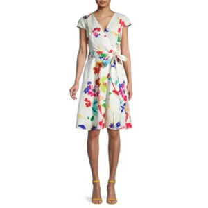 NWT BLACK HALO Pandora Floral Faux-Wrap Dress Floral Zest Size 2 Colorful